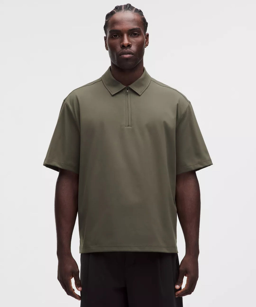 Daydrift Oversized Zip-Neck Polo Shirt
