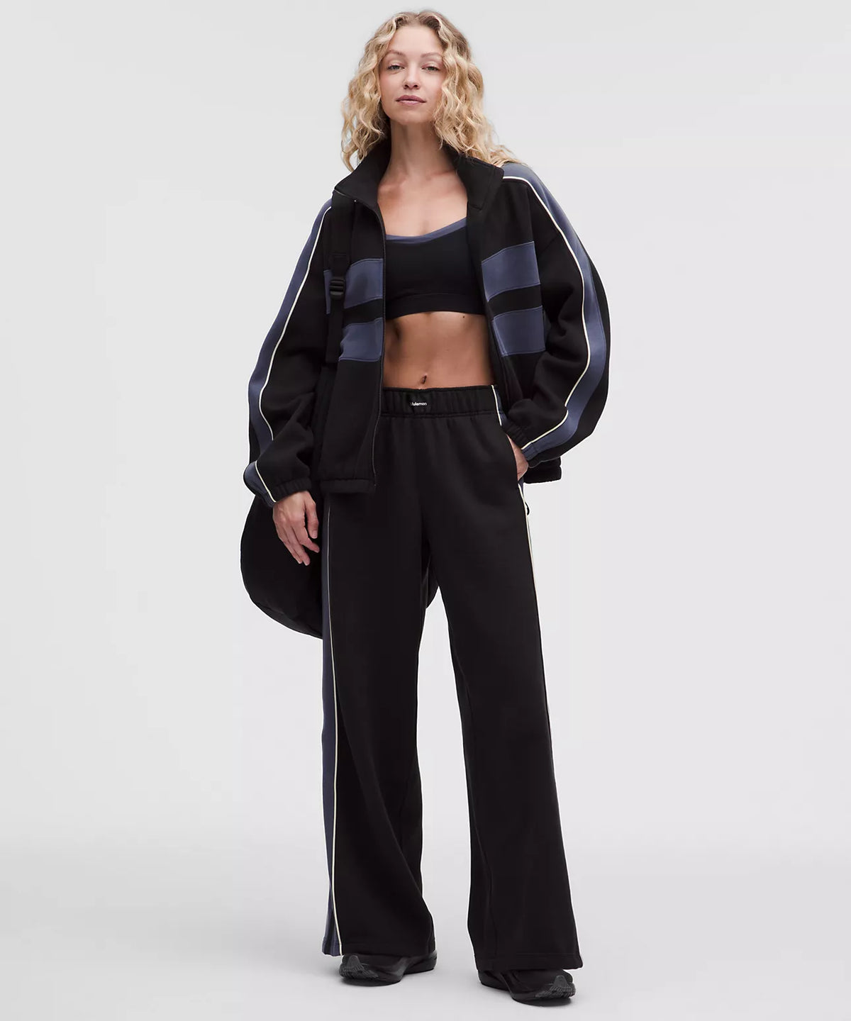 Women's Steady State Oversized Funnel Full Zip Stripe